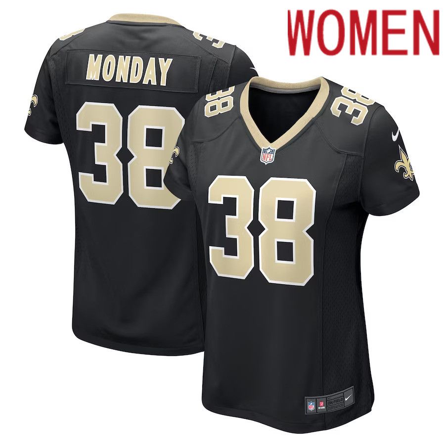 Women New Orleans Saints 38 Smoke Monday Nike Black Game Player NFL Jersey